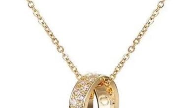 Double Ring Pendant Necklace for Women, 18K Gold Plated Stainless Steel Layered Chain, Minimalist Interlocking Circle Jewelry, Dainty Everyday Necklace, Gift for Her, One Size, Stainless Steel, No