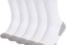 جوارب كوتون 5 Pairs Cushioned Crew للرجال والنساء 5 Pairs Cushioned Crew Cotton Socks for Men Women