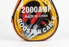 Car Booster Cable 2000A Car Battery Jump Starter Cables Yellow Red Black Subscription Cables with Carrying Bag Battery Booster Wire for Emergency Jump Start Empty Car Battery Rescue Cable
