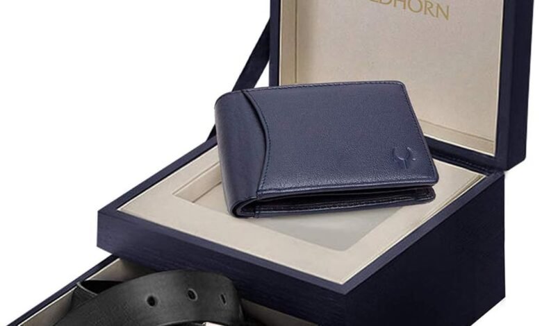 محفظة حزام جلدية للرجال WildHorn WildHorn mens Leather Wallet Belt Combo Men's Wallet