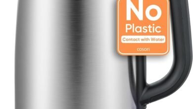 COSORI Electric Kettle 1.7L 3000W, Plastic-free Interior, Lids Open at 2 Angles, Easy to Clean, Automatic Shut Off & Boil-Dry Protection, Stainless Steel Tea Kettle, Hot Water Boiler & Heater, S152