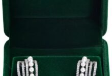 Velvet Green Jewelry Earrings Gift Box
