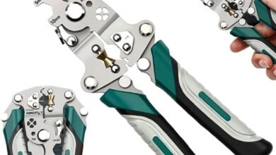 Wire Stripper Pliers 14 in 1 أداة كهربائية متعددة الوظائف Wire Stripper Pliers 14 in 1, Multifunctional Folding Electrical Tool | Crimper Wire Splitter, Bolt Cutter, Storage Pouch, Professional Electric Cable Stripper Electrician Repair Work DIY Projects