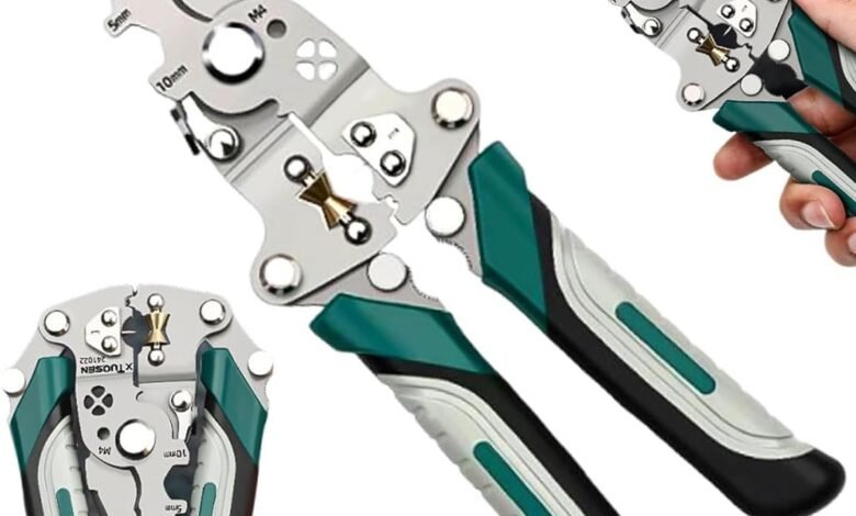 Wire Stripper Pliers 14 in 1 أداة كهربائية متعددة الوظائف Wire Stripper Pliers 14 in 1, Multifunctional Folding Electrical Tool | Crimper Wire Splitter, Bolt Cutter, Storage Pouch, Professional Electric Cable Stripper Electrician Repair Work DIY Projects