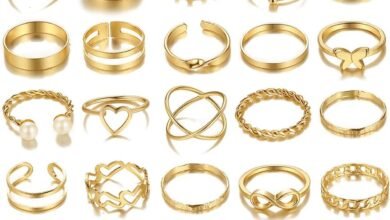 Shining Diva Fashion 22pcs Latest Stylish Stackable Kunckle Rings Set for Women and Girls Butterfly Heart Boho Gold and Silver Plated Rings