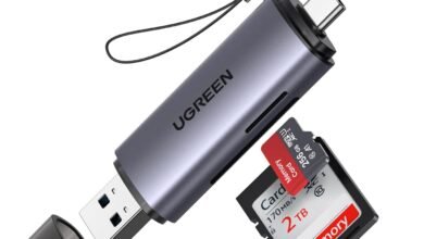 UGREEN قارئ بطاقات SD USB 3.0/USB C، مزدوج 5Gbps UGREEN SD Card Reader USB 3.0/USB C OTG Dual Slot Memory Card Reader 5Gpbs