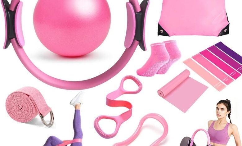 Pilates Kit 13pcs Home Pilates Equipment Kit with Ring, Ball, Resistance