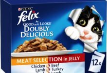 طعام رطب قطط Purina Felix بمذاقات لحم 85غ (12 علبة) Purina Felix As Good As It Look Doubly Delicious Wet Cat Food Meat Selections 85g (Pack of 12)