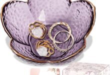 Jewelry Tray Glass Ring Dish Trinket Tray Gifts For Women Unique Birthday Gifts For Friends Sisters Jewelry Organizer Key Bowl Cute Room Decor Small Women Friendship Christmas House Warming Gift