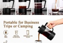 جهاز تحضير القهوة أوكمران كارت 600مل زجاج ومعدن مقاوم للحرارة Omran Cart French Press Coffee Maker 600ml Stainless Steel Borosilicate Glass Coffee Tea Maker, Travel Coffee Presses, Cold Brew Heat Resistant
