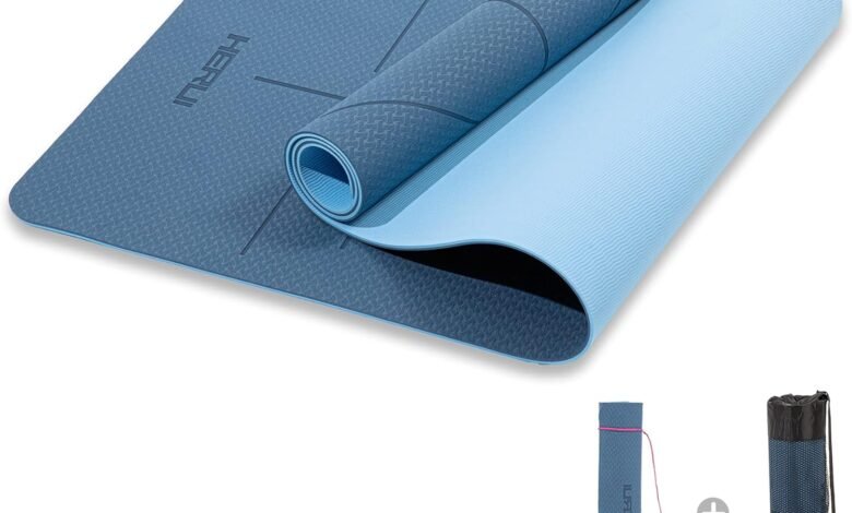 <p>HERUI سجادة يوغا بخطوط محاذاة مضادة للانزلاق <span style="color: revert; font-size: revert; font-weight: revert;">HERUI Yoga Mat</span></p> HERUI Yoga Mat Alignment Lines Anti-Slip Exercise Mat with Carrying Bag Fitness Mat for Pilates 183CM*61CM*6MM Thickness for Woman Man Beginners