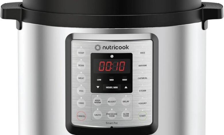 Nutricook Smart Pot Eko 1000W, 6 Liter Electric Pressure Cooker - Stainless Steel, Nc-Spek6