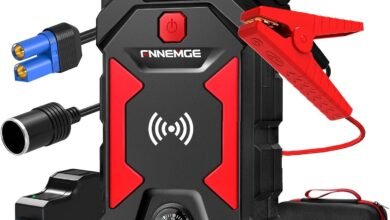 FNNEMGE Car Jump Starter, 6000A Peak 26800mAh Car Battery Starter(Up to All Gas, 10.0L Diesel Engine), with USB Quick Charge 3.0,LED Light,EC-5 Output.