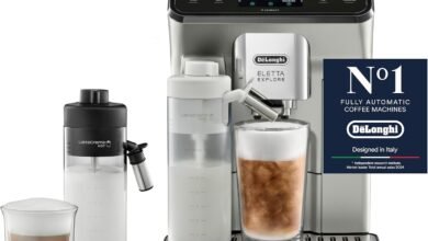 De'Longhi Eletta Explore, Fully Automatic Coffee machine, 50+ Functions, Latte Crema Hot and Cool, 1450W, 1.8L, 19 Bar, App Connectivity, ECAM450.65.S, Metal Black (Made in Italy)