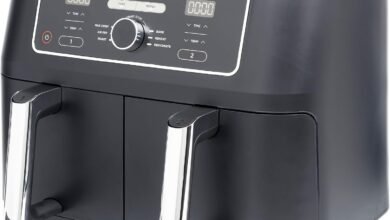 Ninja Foodi Dual Zone Air Fryer 2 Drawers, 6 Cooking Functions, 9.5L Capacity, Black, AF400ME, 2 Years Warranty