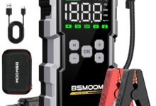 Jump Starter with Air Compressor, 7000A 26800mAh 150PSI Portable Car Battery Jump Starter (All Gas/10.0L Diesel), Jump Box Portable Jumper Cables with 3.4" LCD Display, 2 Lights