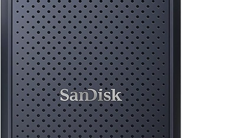 SanDisk Portable SSD 1 TB - قرص صلب خارجي سريع ومتين SanDisk Portable SSD 1 TB (External Hard Drive with SSD Technology 2.5 Inches, 800 MB/s Transfer Rates, Robust Drive, Robust Attachment Loop Made of Durable Rubber) Grey
