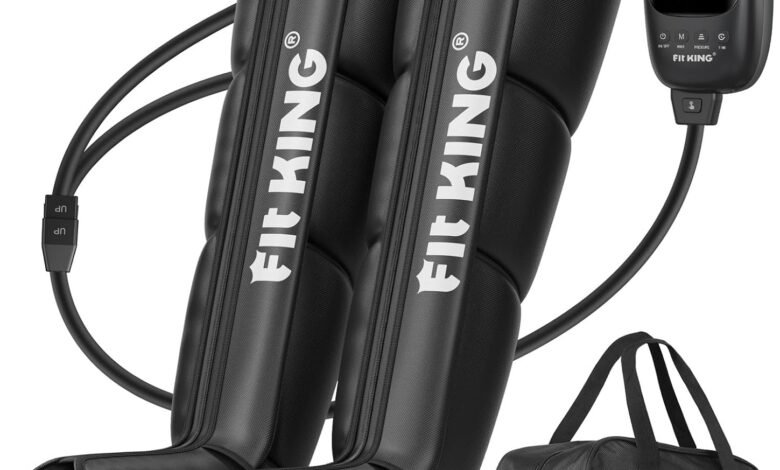 FIT KING Air Compression Recovery System, Foot and Leg Air Massage Boots for Blood Circulation and Fast Recovery, Compression Boot for Circulation, Muscle Pain Relief Device (Medium-FSA HSA Approved)