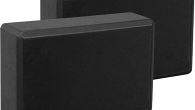 EXERZ Yoga Blocks 2pcs Gym Bricks High Density EVA Foam -Comfortable Fitness Yoga Bricks, Anti-Slip, Lightweight and Travel Friendly Pilates Practice