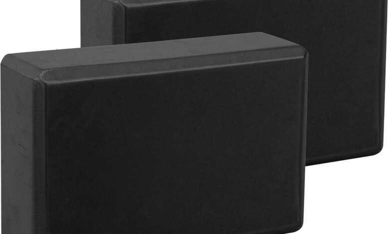 EXERZ Yoga Blocks 2pcs قطع خرسانية لليوغا - مريحة ومقاومة للانزلاق EXERZ Yoga Blocks 2pcs Gym Bricks High Density EVA Foam -Comfortable Fitness Yoga Bricks, Anti-Slip, Lightweight and Travel Friendly Pilates Practice
