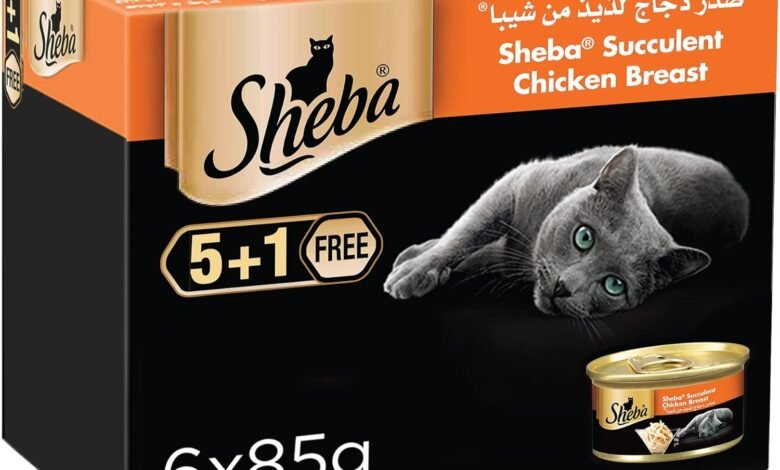 Sheba Wet Cat Food Canned Delicious Chicken Breast, Made with Natural Chicken Plus Essential Vitamins and Minerals, Sheba Wet Food Made with Grain Free Formula Suitable for Sensitive Cats, 6 x 85g