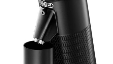HIBREW G5 Electric Coffee Grinder, 36 Grind Settings, Aluminum Alloy Body | 48mm Conical Burr Coffee Grinder with Dual Speed Grinding, 50g Bean Capacity, Anti-Static Design, Black