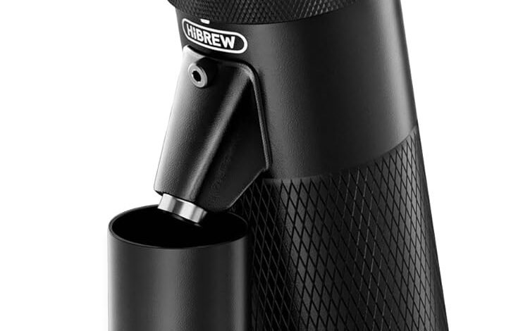 HIBREW G5 مطحنة قهوة كهربائية، 36 خيار طحن، تصميم مضاد للكهرباء الساكنة HIBREW G5 Electric Coffee Grinder, 36 Grind Settings, Aluminum Alloy Body | 48mm Conical Burr Coffee Grinder with Dual Speed Grinding, 50g Bean Capacity, Anti-Static Design, Black