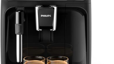 ماكينة قهوة أوتوماتيكية Philips EP2224/43، شاشات لمسية، رغوة حليب كلاسيكية Philips Fully Automatic Coffee Machine, 2 Hot Beverages | 2200 Series, Intuitive Touchscreen, Classic Milk Frother |12 Ceramic Grinder Settings, Cashmere Grey, EP2224/43