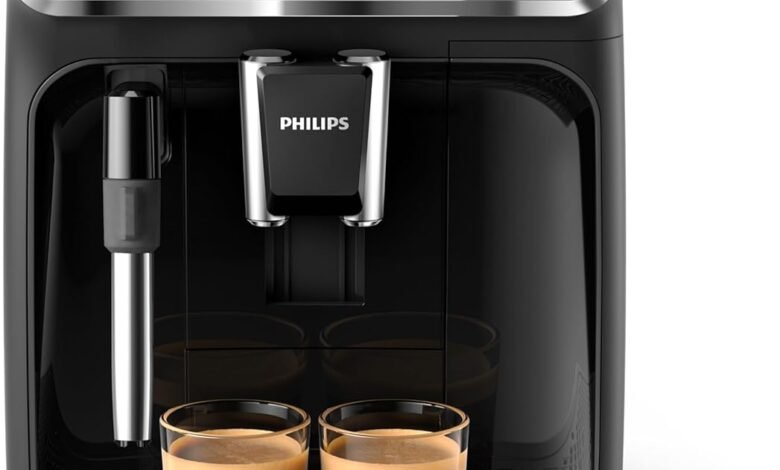 ماكينة قهوة أوتوماتيكية Philips EP2224/43، شاشات لمسية، رغوة حليب كلاسيكية Philips Fully Automatic Coffee Machine, 2 Hot Beverages | 2200 Series, Intuitive Touchscreen, Classic Milk Frother |12 Ceramic Grinder Settings, Cashmere Grey, EP2224/43
