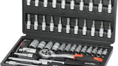 مجموعة عدلات ValueMax 46 قطعة مع طقم مفاتيح ربط سريعة ValueMax 46 pcs 1/4" Drive Socket Set, Cr-V Ratchet Wrench Kit | Quick Release Ratchet, Cr-V Steel, Multiple Sockets & Bits, Universal Joint, Extension Bars, Portable Case