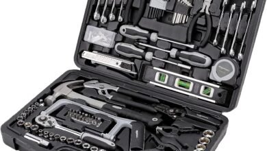 عدة أدوات إصلاح منزلية 173 قطعة من Amazon Basics Amazon Basics 173-Piece General Household Home Repair and Mechanic's Hand Tool Kit Set