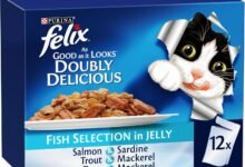 فيليكس أغلى من مظهره طعام مبلل للقطط بنكهة سمك 85غ (12 حبة) Felix As Good As It Look Doubly Delicious Wet Cat Food Fishy Selections 85g (Pack of 12)