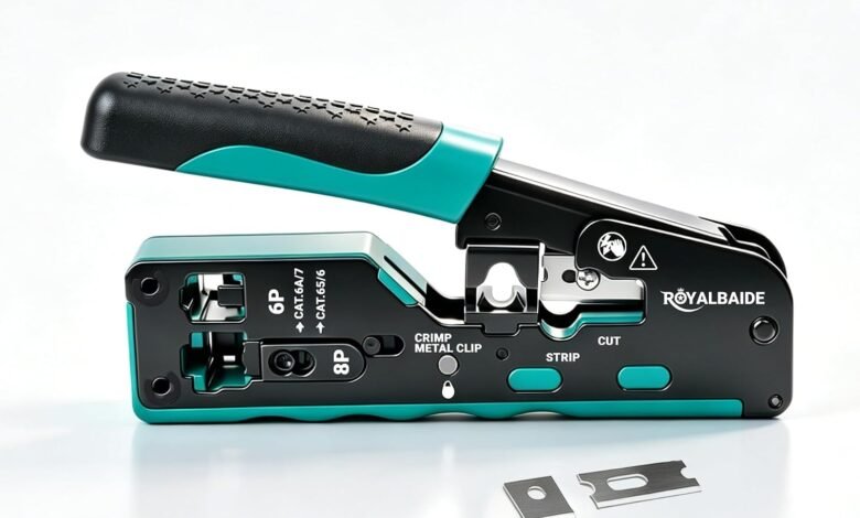 Pass Through RJ45 All-In-One Modular Ethernet Crimping Tool Cat5 Cat6 Cat7
