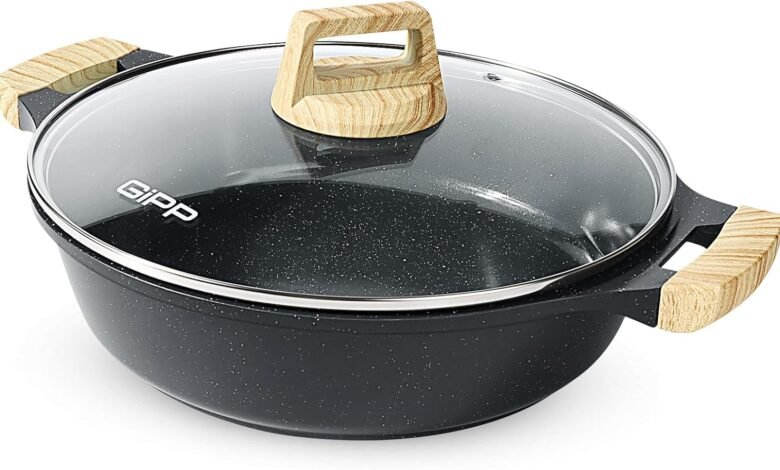 GiPP وعاء طهي غير لاصق 32 سم بغطاء سيراميكي GiPP Nonstick Stock Pot with Lid, 32cm Ceramic Coating Stockpot