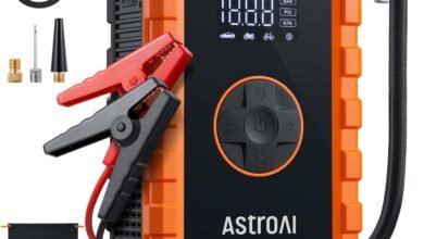 AstroAI Jump Starter مع ضاغط هواء محمول AstroAI Jump Starter with Air Compressor Portable Car Jump Starter