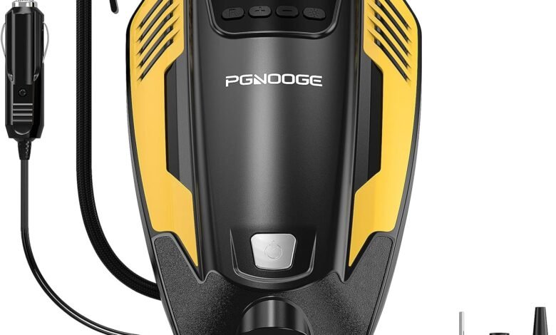 150 PSI Car Tyre Inflator, Car Tyre Pump DC 12V Auto-Off, Tyre Inflator for Cars SUV Motorbikes Balls, Tyre Pump with LED Light