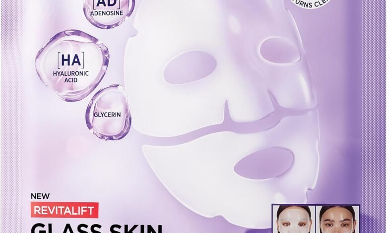 L’Oréal Paris Revitalift قناع هيدروجيل مضيء للبشرة L’Oréal Paris Revitalift Glass Skin Hydrogel Glow Mask, For A Dewy, Plumped, Glass Skin In Only 90 Minutes, 1pc/ 4pcs