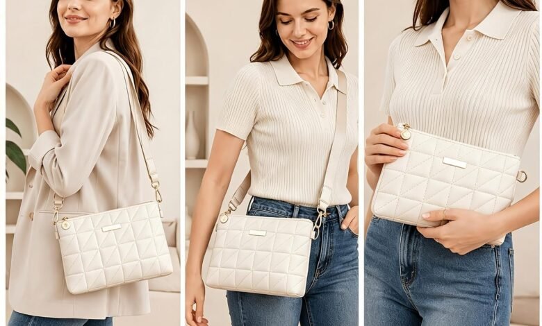 Crossbody Bag للنساء، تصميم أنيق وحقيبة متعددة الاستخدامات Crossbody Bag Handbag Purse,Chic Wristlet Clutch Handbag Purse for Women Casual Daily Shopping Use