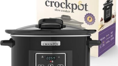 Crock-Pot Lift and Serve Digital Slow Cooker with Hinged Lid and Programmable Countdown Timer | 4.7 L (up to 5 People) | Energy Efficient | Black [CSC052]
