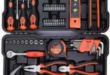 BLACK+DECKER 154-Piece Hand Tool Kit, Ideal for Home & Office, Technicians & Maintenance Professionals, Compact and Portable, Durable Case, Reliable, Orange/Black - BMT154C