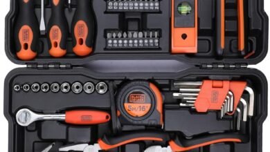 BLACK+DECKER 154-Piece Hand Tool Kit, Ideal for Home & Office, Technicians & Maintenance Professionals, Compact and Portable, Durable Case, Reliable, Orange/Black - BMT154C