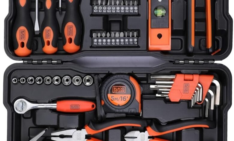 BLACK+DECKER 154-Piece Hand Tool Kit, Ideal for Home & Office, Technicians & Maintenance Professionals, Compact and Portable, Durable Case, Reliable, Orange/Black - BMT154C